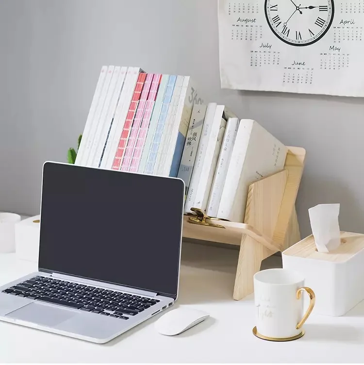 Деревянная наклонная настольная книжная полка книжный держатель органайзер для