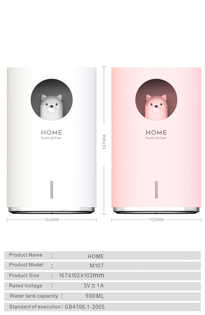 Casa umidificador 700 ml grande capacidade usb