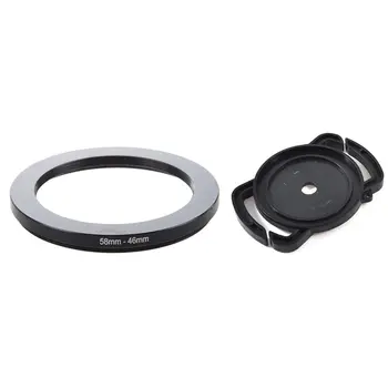 

58mm-46mm 58mm to 46mm Black Step Down Ring Adapter & Replacement 52mm 58mm 67mm Camera Lens Cap Holder Buckle