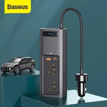 

Baseus Car Inverter 150W DC 12V to AC 220V Auto Converter USB Type C Fast Charging Car Charger for IPhone 12 Laptop Car Adapter
