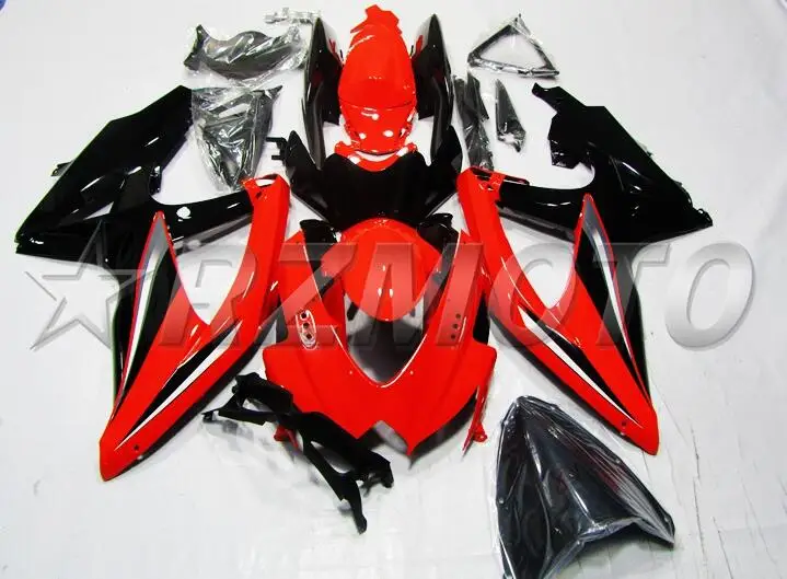

New (Injection molding) ABS Fairing Kits Fit For Suzuki GSXR-600 GSXR-750 K8 2008 2009 2010 Fairings set Cover red black