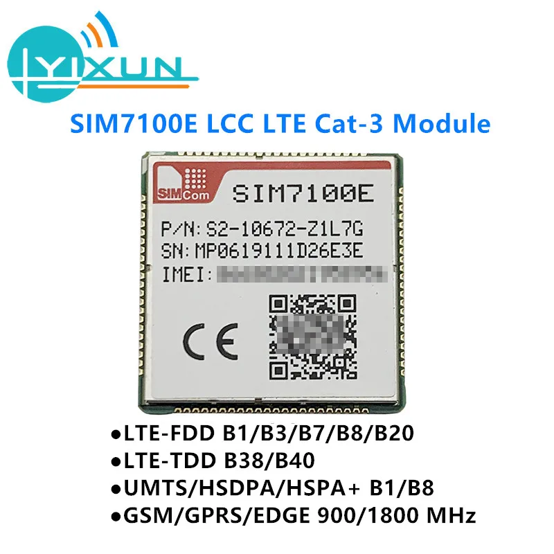 

SIMCOM SIM7100E LTE Cat-3 Module LCC type Five-Band LTE-FDD B1/B3/B7/B8/B20 Dual-Band LTE-TDD B38/B40 GSM/GPRS/EDGE 900/1800 MHz