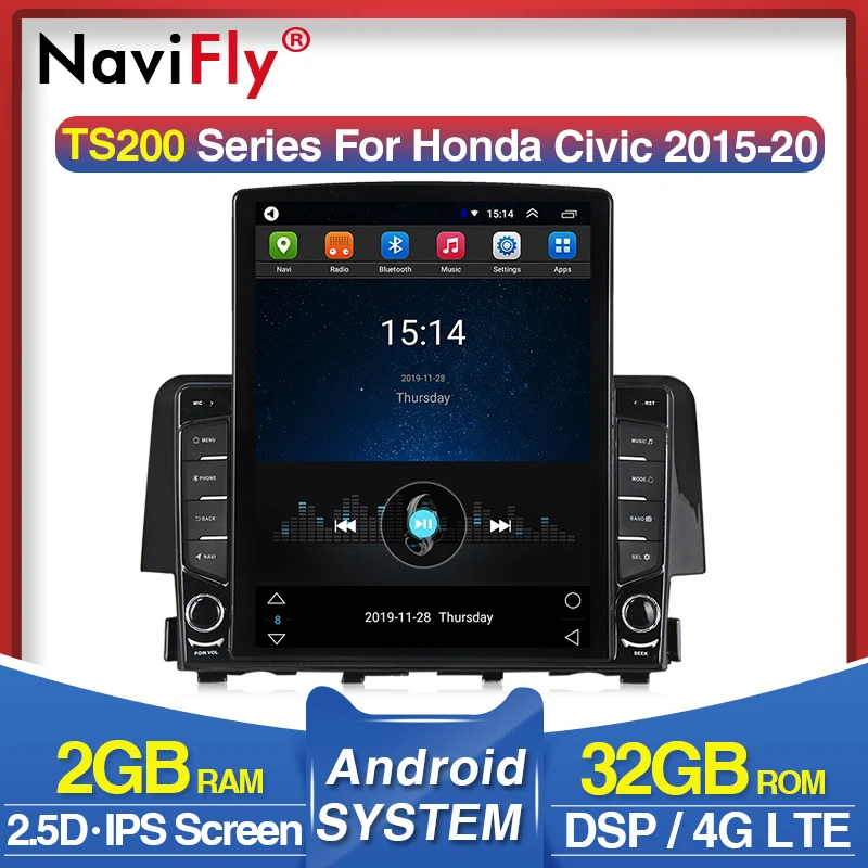 Головное устройство для Honda Civic 2015 2016 4G LTE Wi Fi IPS DSP 9 7 дюйма Android 0 GPS мультимедиа