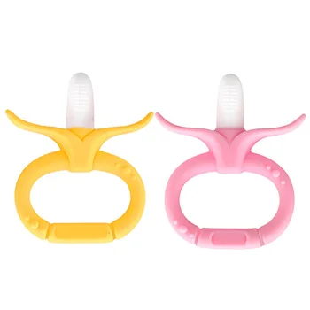 

Baby Safety Teeth Children's Newborn Baby Teether Banana Shaped Molar Toy Silicone Teether Molar Rod Without Odor