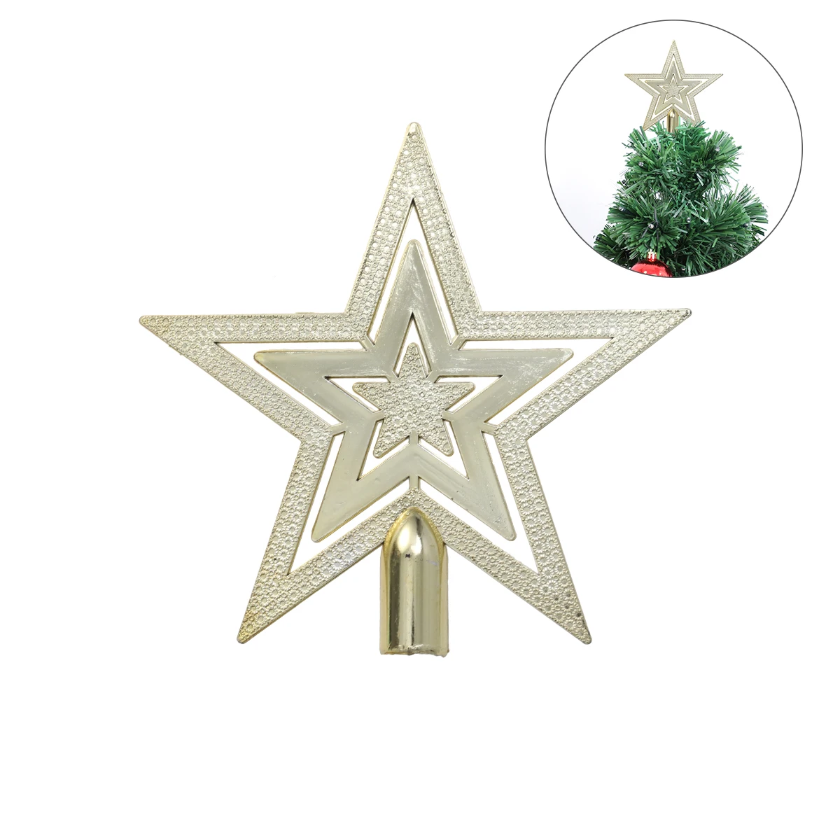 15 см золотая макушка для новогодней елки звезда Счастливого Рождества Treetop звезда фестиваль украшения A30