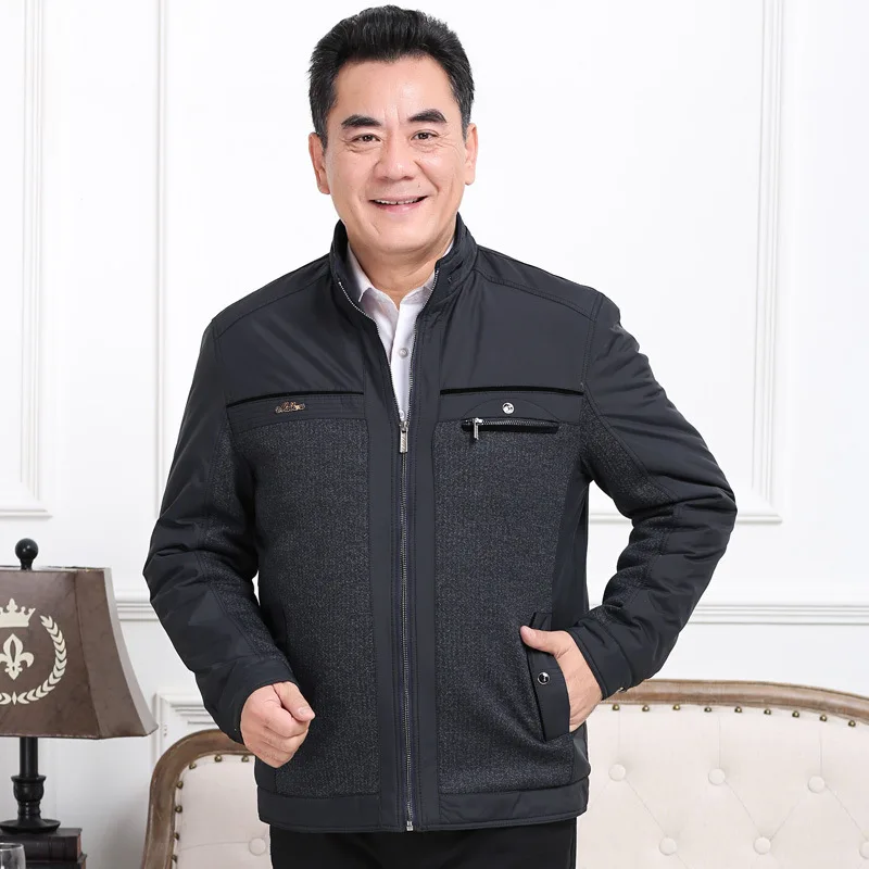 

2019 Spring And Autumn New Style Daddy Clothes Coat Jacket Stand Collar Casual Business Middle-aged Coat Men's