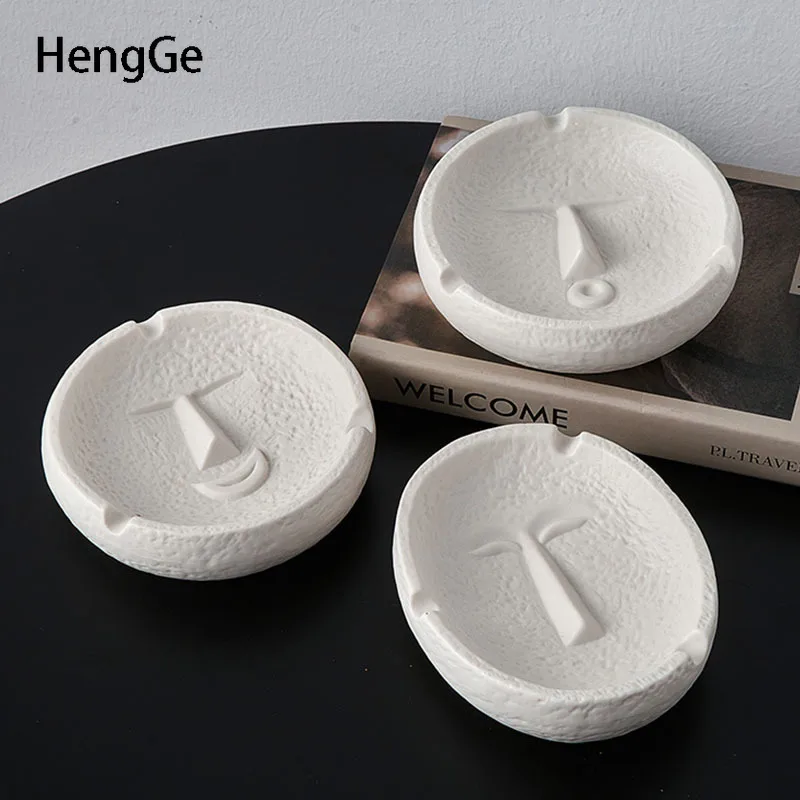 Carved Mask Ashtrays -Noir