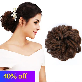 

synthetic hair ties wig Scrunchies hairpieces Ribbons bun extension accessories band belt add for woman ornaments