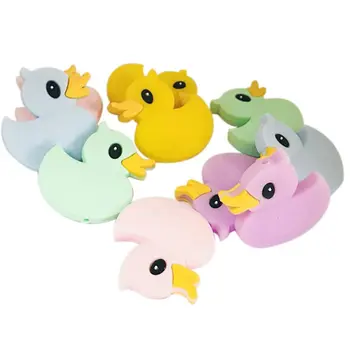 

Baby Teether Beads Silicone Teething Toys Mini Cartoon Duckling Infants Newborn Pacifier Supplies