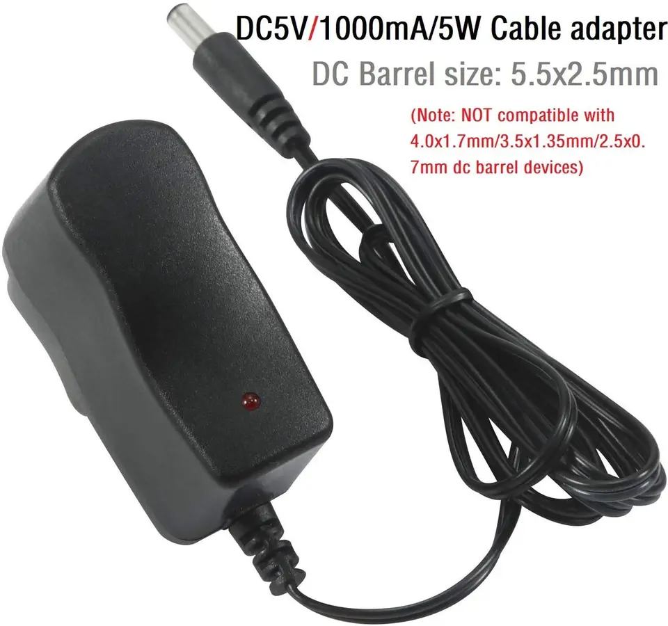 Adattatore Di Alimentazione 5V 1A/1000mA AC 100-240V 50/60Hz A - Foto 7