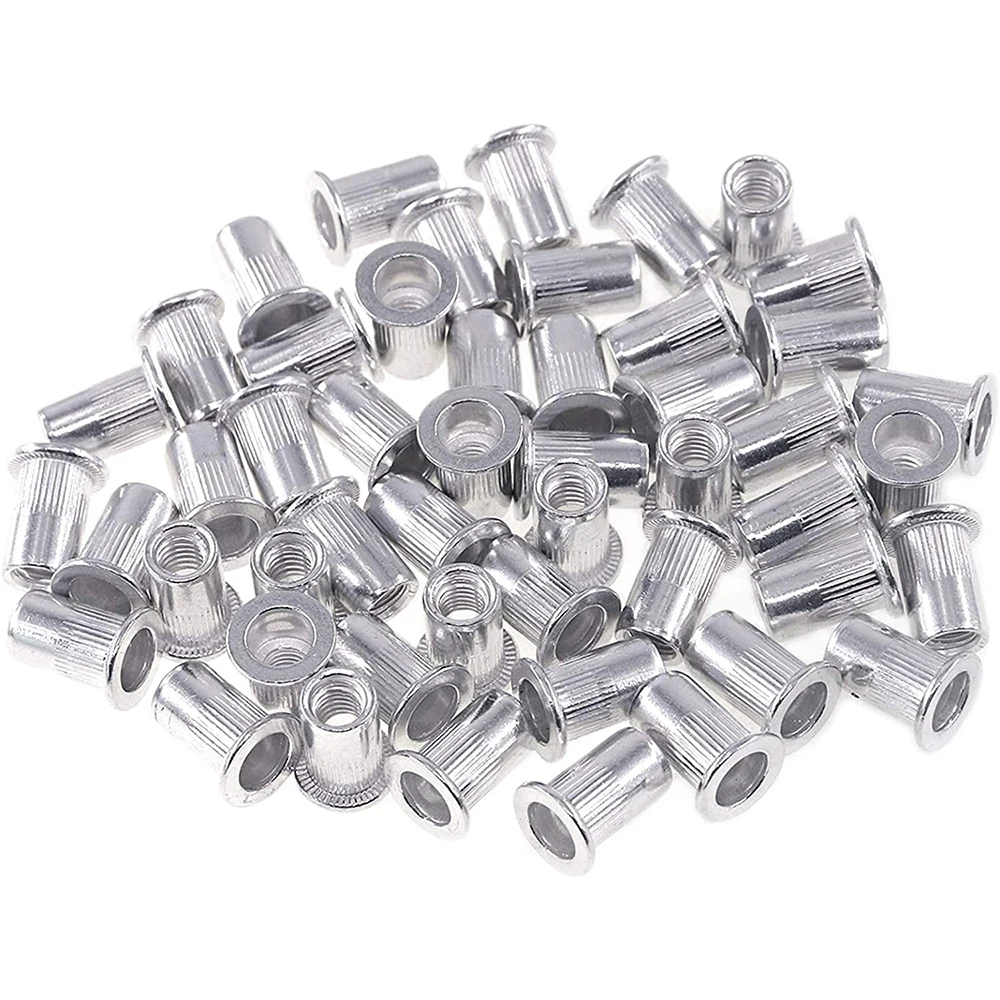 M3 M4 M5 M6 M8 M10 Aluminum Alloy Flat Head Thread Rivet Insert Nut Cap Rivet Nut 100pcs Bag screw bolt nut set hex nuts assortment kit screw washer nut kit auto fasteners assortment
