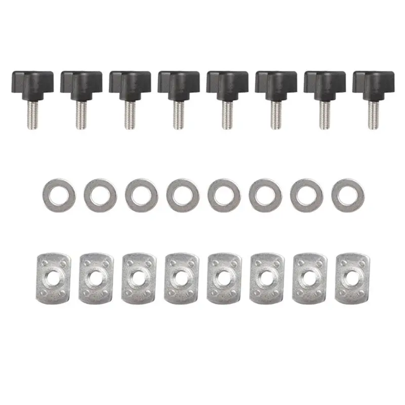 

8Pcs Hardtop Quick Removal Bolts Thumb Screws D Ring Tie Down Anchors For Jeep