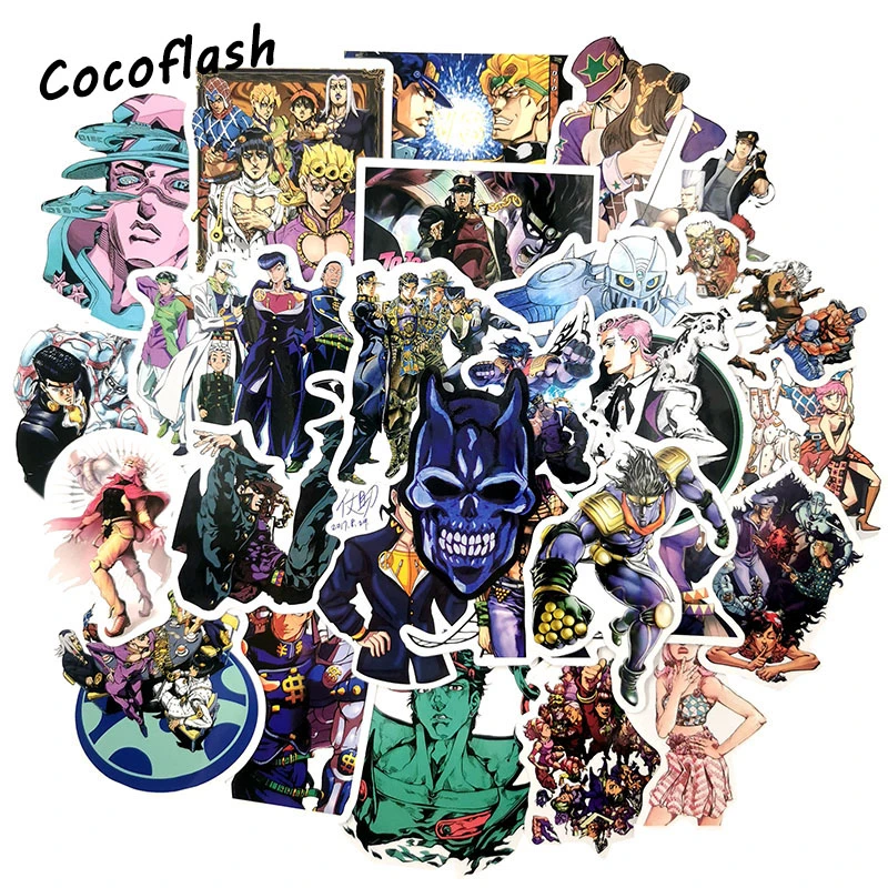 50pcs Japan Anime Jojos Bizarre Adventure Stickers For Car Styling Doodle Cool Diy Decal Skateboard Laptop Waterproof Sticker Stickers Aliexpress