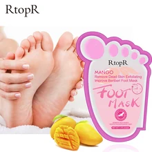 1 сумка Mango Foot коллагеновая маска мертвого отбеливание увлажняющий, отшелушивающий обновления педикюр удалить омертвевшие чешуйки кожи каблук носки для пилинга, ухаживает за кожей стоп