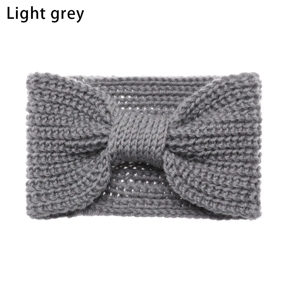 Type 06-Light Grey 1 шт., женские плюшевые повязки на голову из искусственного бархата, теплые вязаные повязки на голову с перекрестными узорами, женские вязаные повязки на голову, аксессуары для осени и зимы - Цвет: Type 06-Light Grey