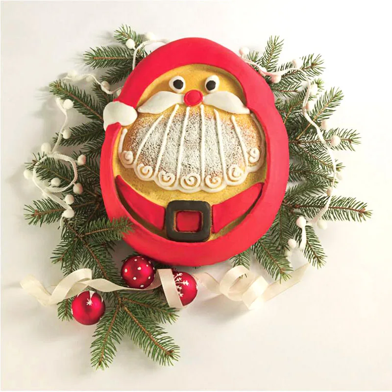 

Christmas Santa Claus Cake Mould For XMAS Chiffon Mousse Christmas Praty Cakes Mold Silicone 3D Baking Decoration Tools