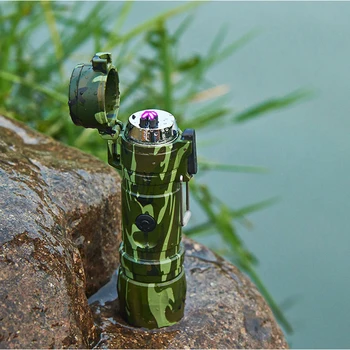 

Multifunctional lighter led lighting waterproof double arc cigarette lighter USB charging plasma lighter outdoor tool