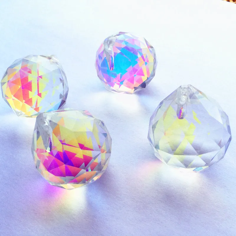 Top Quality 10pcs/lot  Clear AB 30mm Crystal Faceted Balls ( Free Ring) Glass Sparkle Chandelier Pendants/ Crystal Lamp Parts factory price 20pcs lot 38 22mm k9 optical clear ab crystal chandelier lamp parts diy suncatcher prisms lighting glass pendants