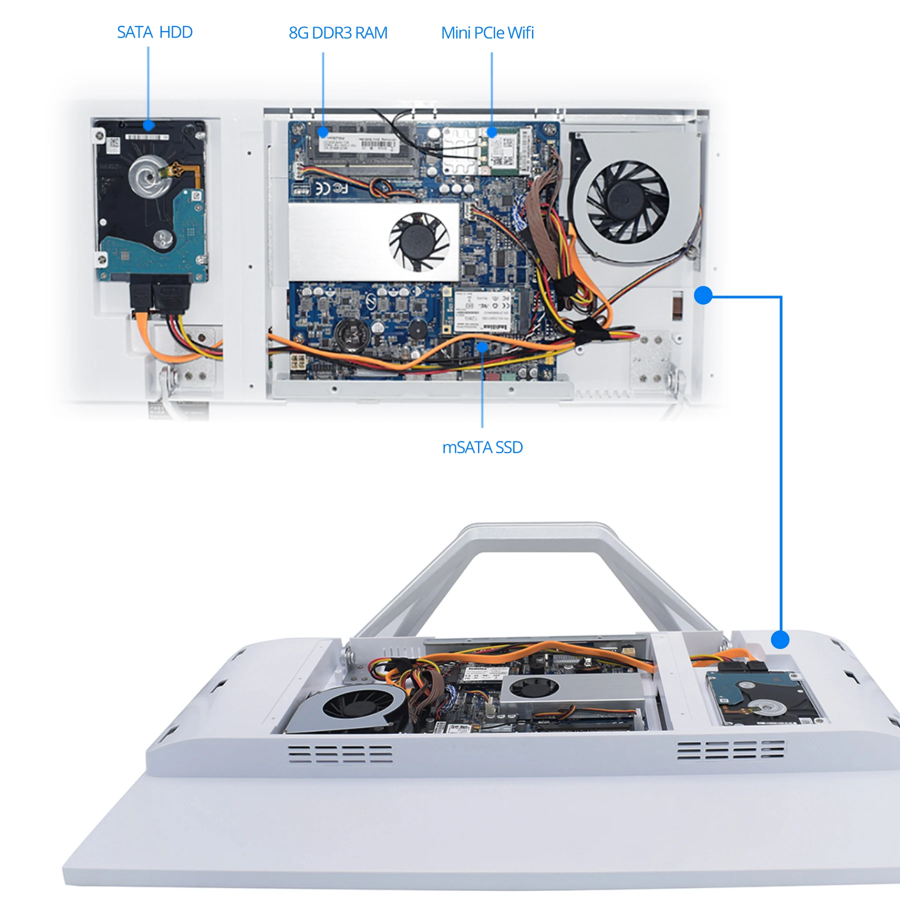 FHD All in One computer 23.8inch Monitor Intel Core i5 8365U 8269U i7 8565U Processor Windows 10 Linux Office PC Build-in Webcam
