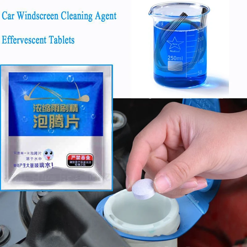 10pcs/pack Auto Car Windshield Glass Wash Cleaning Concentrated Effervescent Tablets Cleaner Fluid Car Solid Cleaner