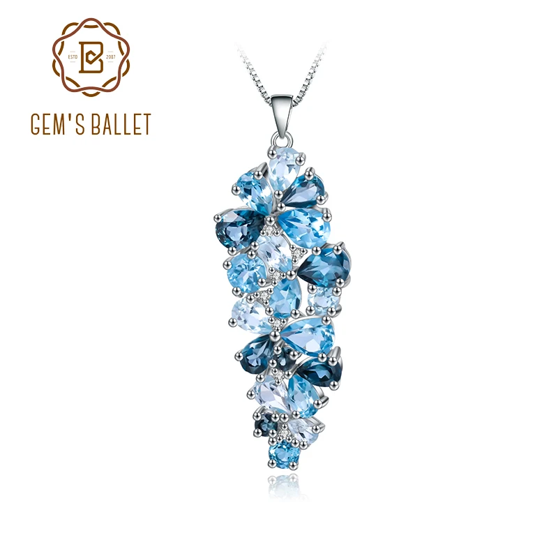 GEM'S BALLET London Blue Topaz Swiss Blue Topaz Sky Blue Topaz Mix