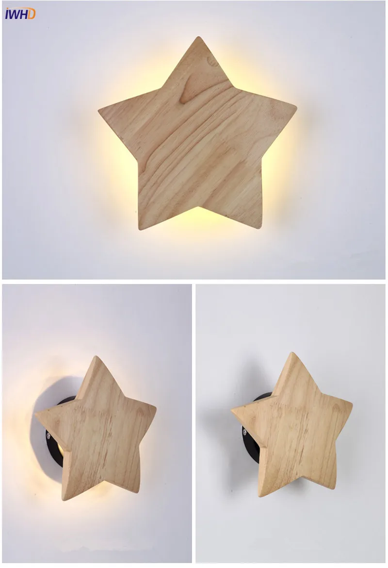 IWHD Wooden Wall Lamp Simple Nordic Wall Light LED Wall+Lamps Mirror Light Bathroom Light Creative Fixtures For Home Lighting (12)