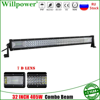 

Combo Beam 32inch 405W LED Light Bar For Jeep Truck UTV 4x4 SUV Offroad Tractor Boat Car Roof Driving Work Lamps Spot Flood Beam