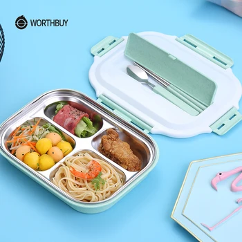 

Maiyuansu Japanese Lunch Box With Compartments 304 Stainless Steel Bento Box For Kids School Food Box Microwave Food Container