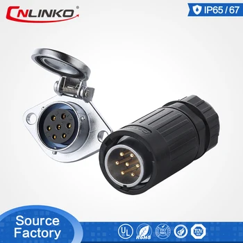 

IP67 7pin male and female connectors with spring cap Plastic waterproof 7pin connector LED outdoor lighting connector