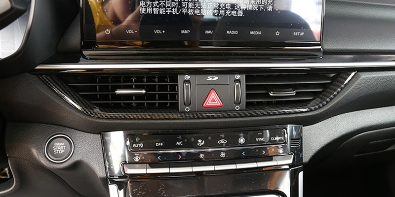Автомобильный Стайлинг ABS углеродное волокно среднего Consoe вентиляционное отверстие на выходе декоративные полосы Накладка для Kia Cerato Forte K3