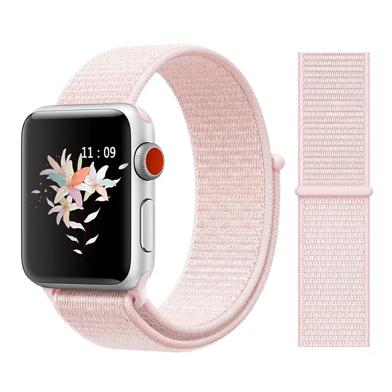 Спортивный ремешок для Apple watch 42 мм 38 мм correa 5 4 44 мм 40 мм Iwatch series 3 2 ремешок для часов браслет дышащие аксессуары - Цвет ремешка: 33-pearl pink