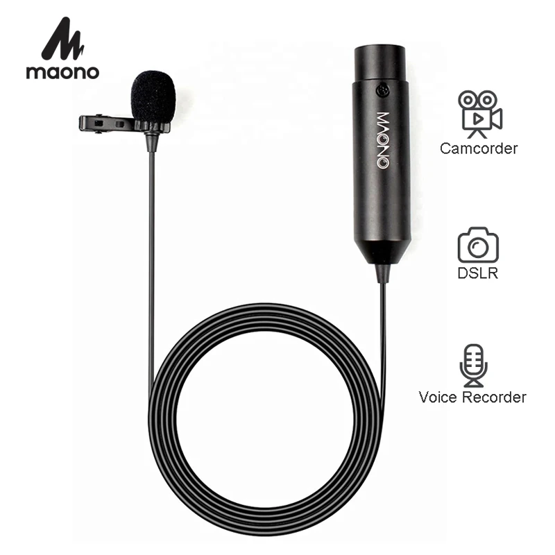 

MAONO Lapel Microphone Professional XLR Mic Clip on Lavalier Microphone Omnidirectional Conderser Microphone for DSLR Camcorders