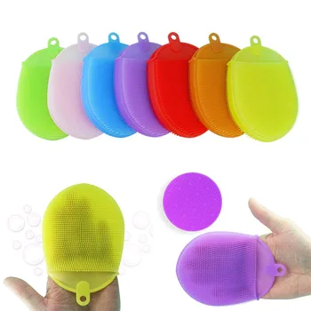 

Exfoliating Gloves Soft Silicone Massage Scruber Washing Scrubbing Towel Multifunction Body Bath Brush Wash Cleaning Tool