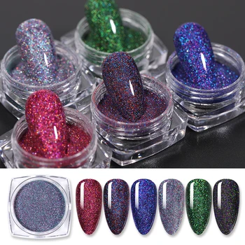 

BORN PRETTY 1g Nail Powder Holographics Dazzing Glittery Pigment Powder Dust Natural Dry Nail Art Glittering Nails Accessories