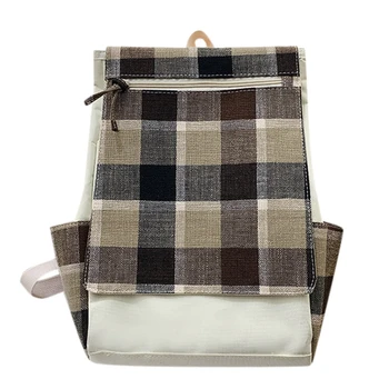 

Aelicy 2020 New Plaid Print Casual Canvas Backpack High Quality Unisex Schoolbags Feminina School Rucksack Women Bag Rugzak 113