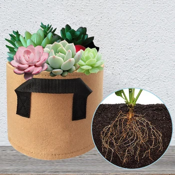 

6 Pcs Plant Growth Bag home garden Potato greenhouse Vegetable Planting Bag with Handle Straps Aeration Fabric Pots Durable