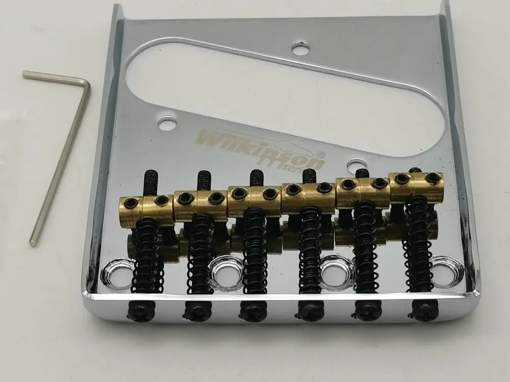 Wilkinson винтажный мост для электрогитары Telecaster латунные седла Tele guitar Bridge хром серебро WOT02