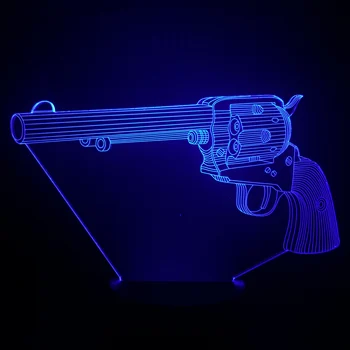 

3D Lamp Weapon Revolver Battery Powered Multi-color with Remote for Christmas Decoration for Living Room Led Night Light Lamp