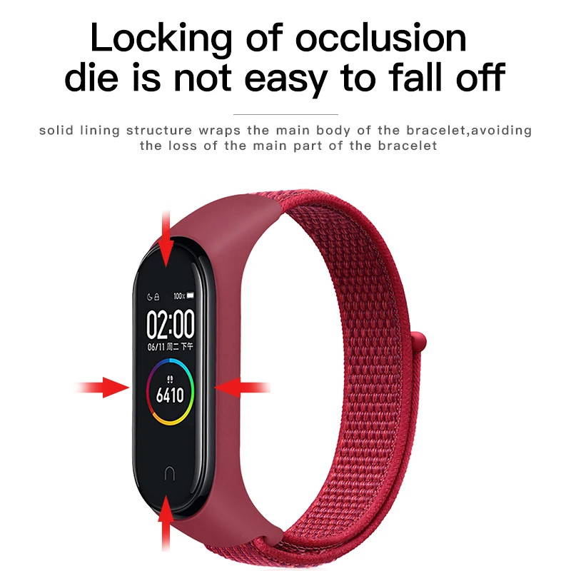 amzish Nylon Correa Strap For Mi Band 4 Strap Sport Bracelet For Mi Band 3 Strap Pulsera For Xiaomi Mi band 4 3 Bracelet Miband