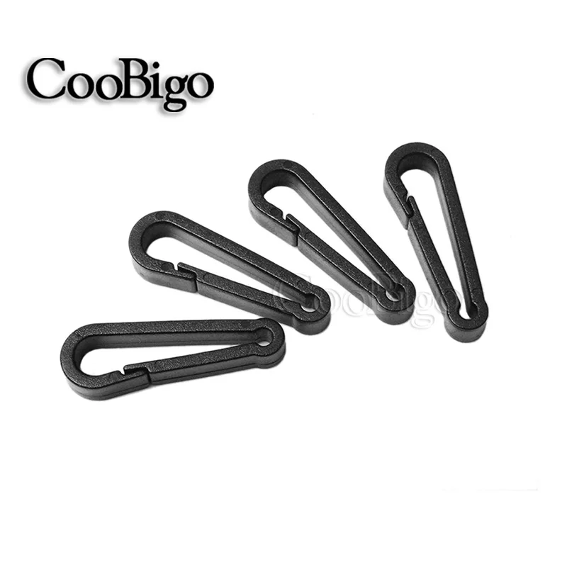 10pcs/lot Black Plastic Carabiner Clips For Backpack Paracord Strap Cord Lanyard DIY