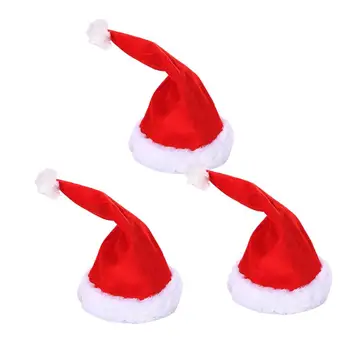 

3pcs Christmas Music Electric Hat Creative Santa Claus Party Cap Adorable Headwear Decoration Without Battery