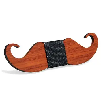 

Handmade Rosewood Mens Bow Tie Hollow Carved Floral Rhombus Moustache Beard Vintage Bowknot Anniversary Birthday Wedding Gift