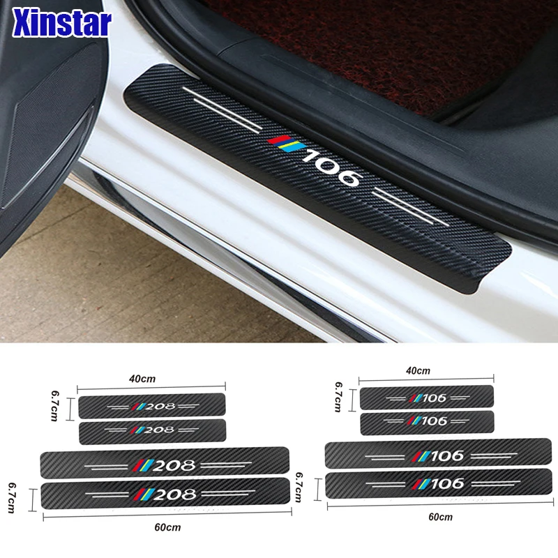 4 шт. стикер кузова автомобиля для Peugeot 106 107 108 206 207 208 306 307 308 407 508 2008 3008