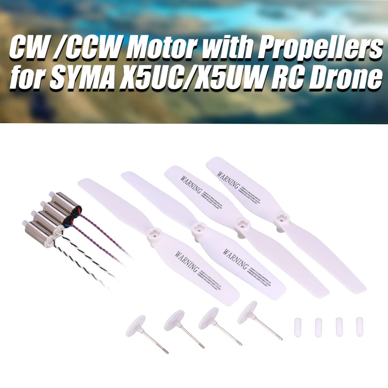 

2 CW + 2 CCW RC Drone Engine Motors with Gear Propellers Blades Spare Parts for SYMA X5UC/X5UW Quadcopter