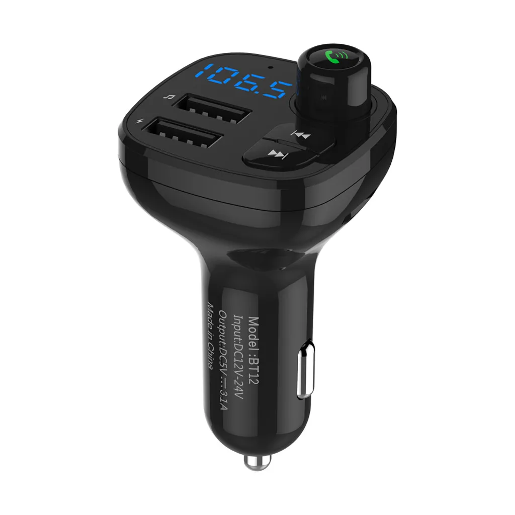 Car MP3 Player FM Transmitter Bluetooth Handsfree Car Kit Music Player FM Modulator 3.1A Dual USB Type-c Charger Support TF Card
