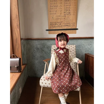 

girl dress children flower retro fashion Princess Dress 2020 new autumn baby dress