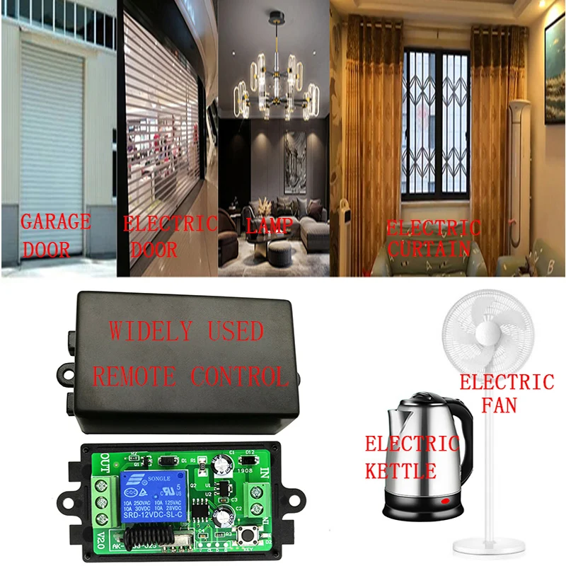 Interruptor de Relé de Controle Remoto sem Fio 3000m Longo Alcance Dc12v 24v 1ch rf Luz Lâmpada Portas de Garagem Tela de Projeção Tela de Projeção - Image 4