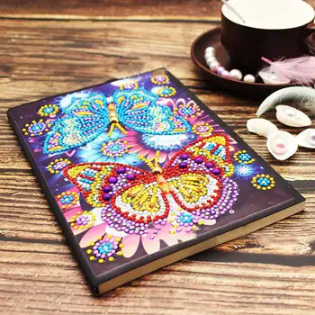 

60 Pages A5 Notebook DIY Creative Special Shaped Diamond Painting Notebook Diary Book Embroidery Diamond Cross Stitch Craft Gift