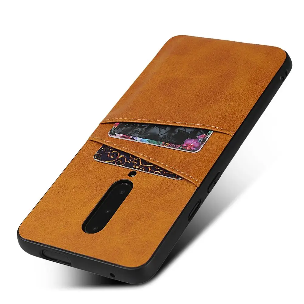 For One Plus 7 Vintage Retro Leather + Soft TPU Rubber Back Cover Phone Case Wallet Card Pocket Business OnePlus Seven Pro |