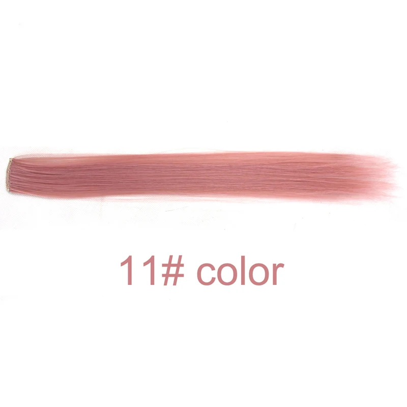 Синтетические заколки цвета радуги в одном куске для наращивания волос 16 дюймов 40 см длинные волосы с зажимами в dream ice's - Цвет: #17